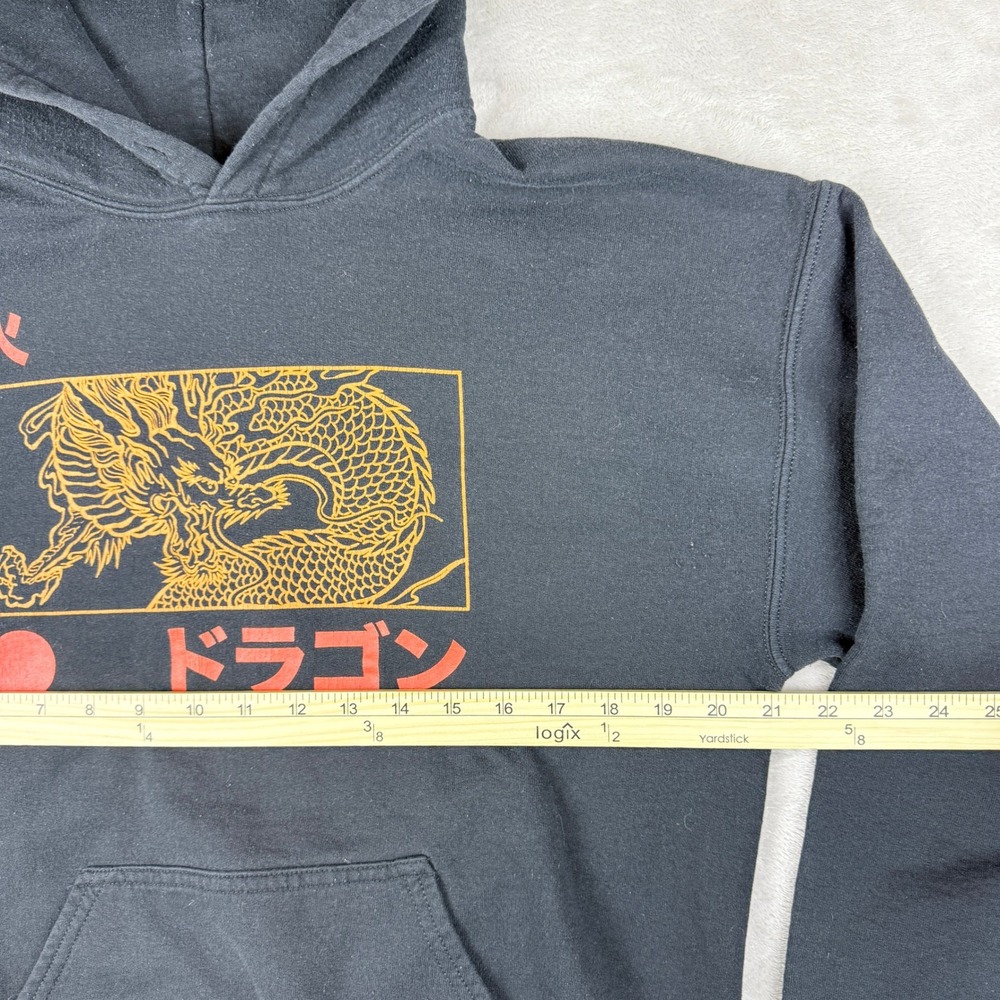 Empyre Hoodie Mens Medium Black Dragon Graphic Pullover Japanese Streetwear Y2K - Picture 5 of 10
